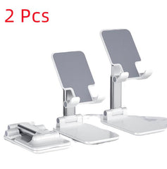 2 Pack Cell Phone Stand Holder, Foldable & Portable Adjustable Height Desktop Stand White