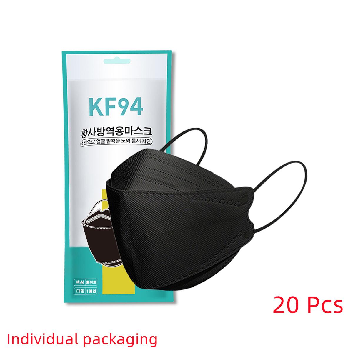 20 Pcs Face Mask Adult Plus Size Breathable Comfortable Adult 3D Masks Fish Type White